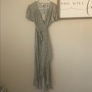 Sage Green Wrap Dress